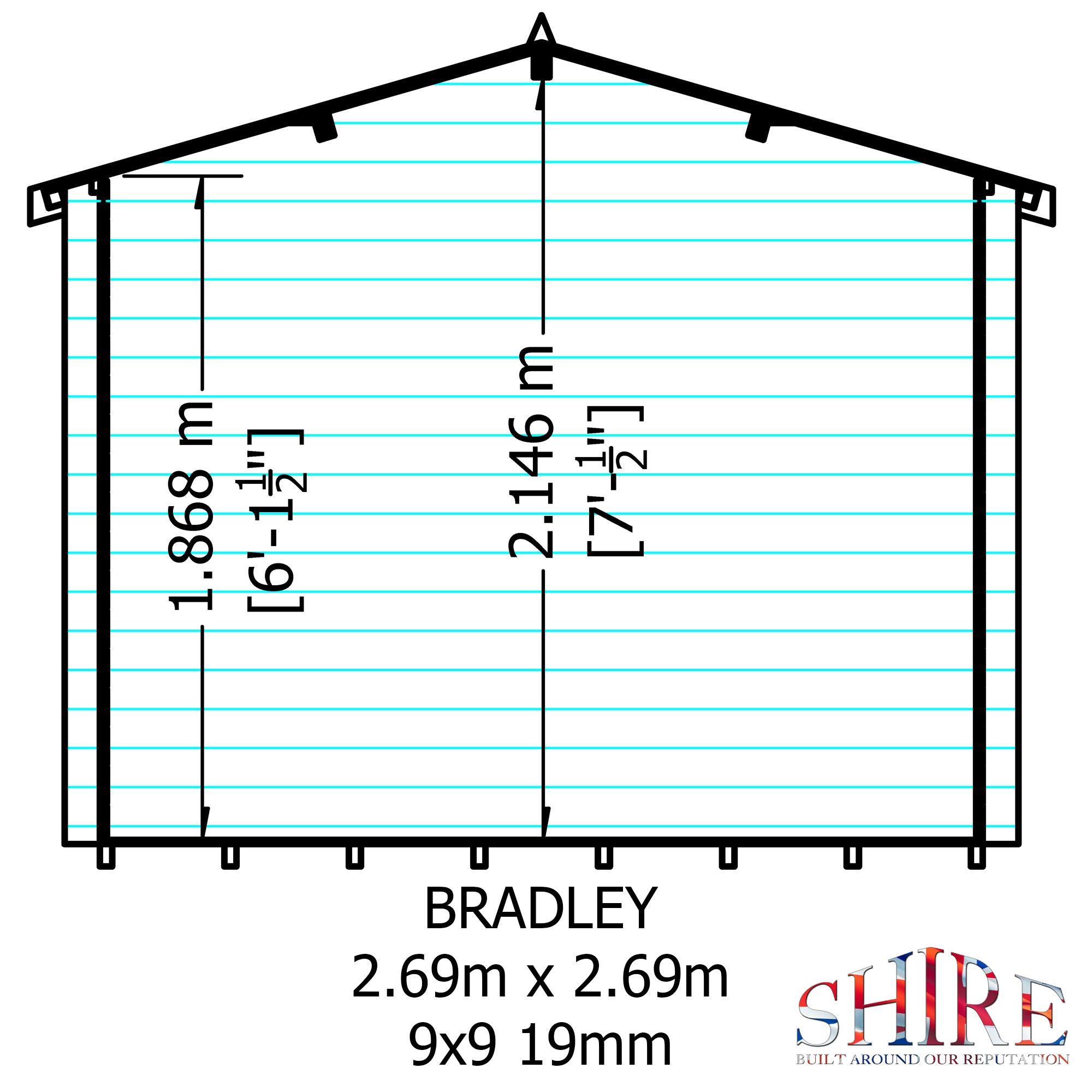 Shire Bradley 19mm Log Cabin 9x9