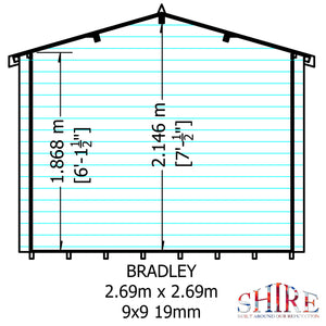 Shire Bradley 19mm Log Cabin 9x9