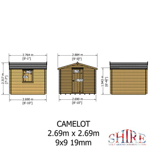 Shire Camelot 19mm Log Cabin 9x9 Garden Life Stores