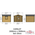 Shire Camelot 19mm Log Cabin 9x9