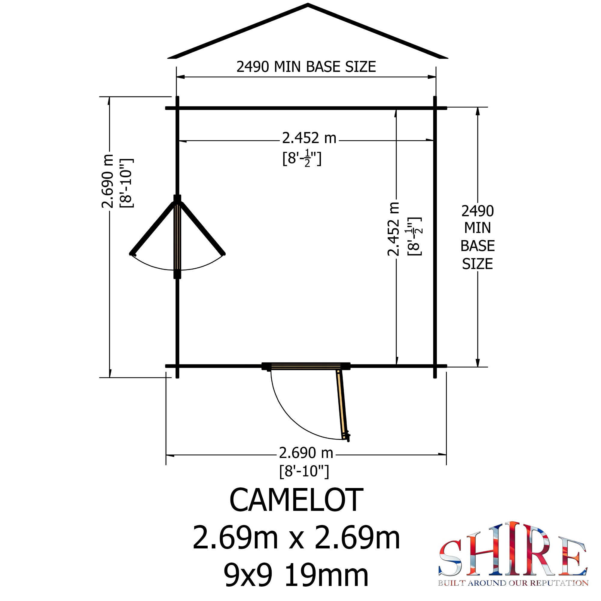 Shire Camelot 19mm Log Cabin 9x9 Garden Life Stores