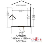 Shire Camelot 19mm Log Cabin 9x9