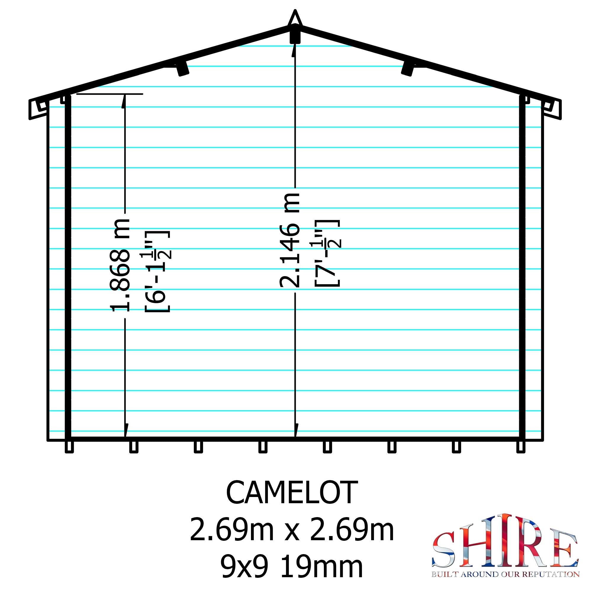 Shire Camelot 19mm Log Cabin 9x9 Garden Life Stores