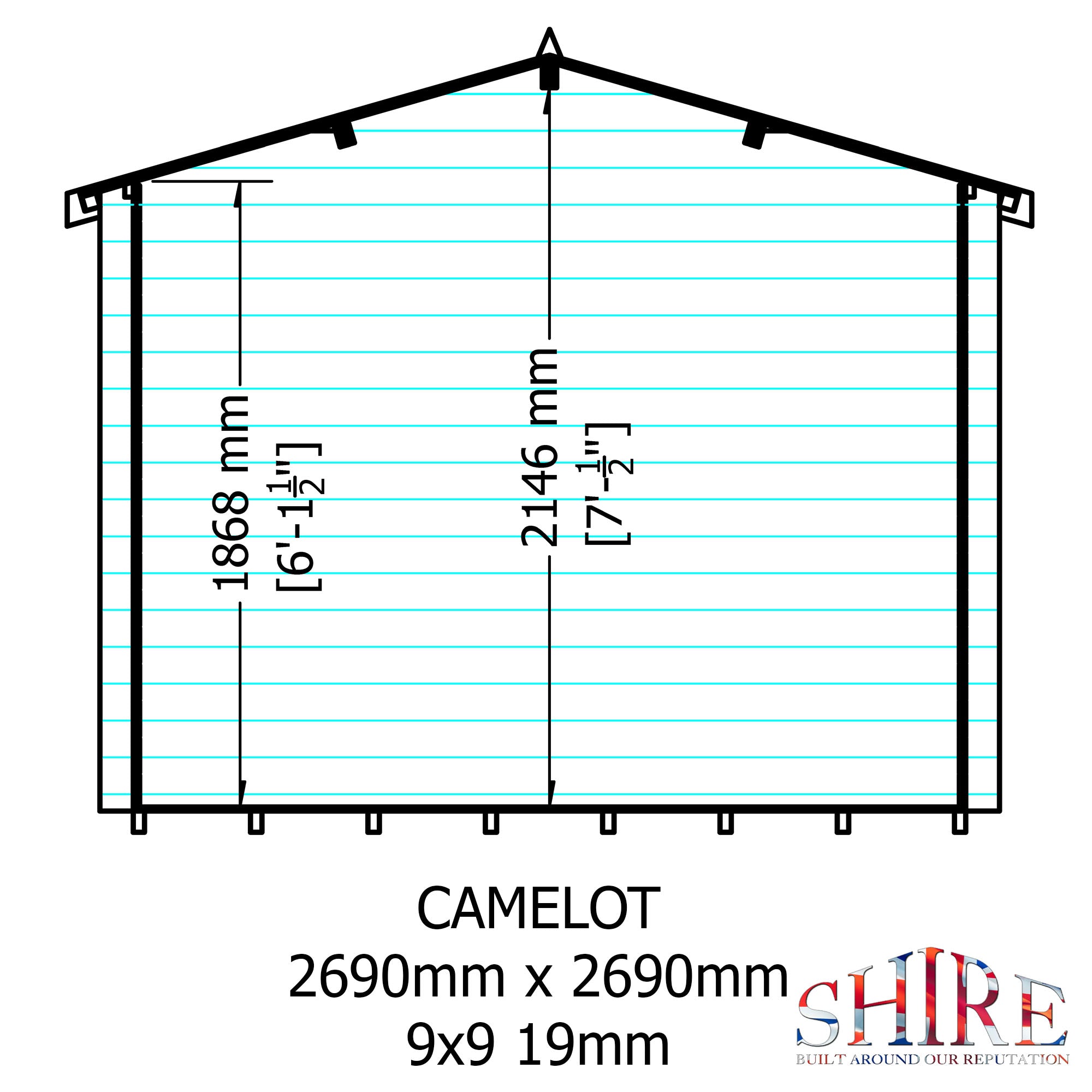 Shire Camelot 19mm Log Cabin 9x9 Garden Life Stores