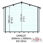 Shire Camelot 19mm Log Cabin 9x9