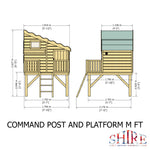 Shire Command Post with Platform Playhouse + Slide 6x4