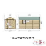 Shire Warwick Double Door Shed 12x6