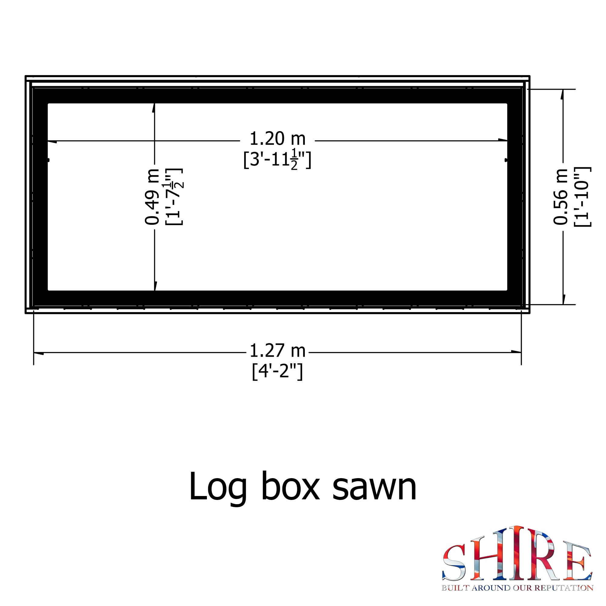 Shire Log Box - Sawn Pressure Treated Timber