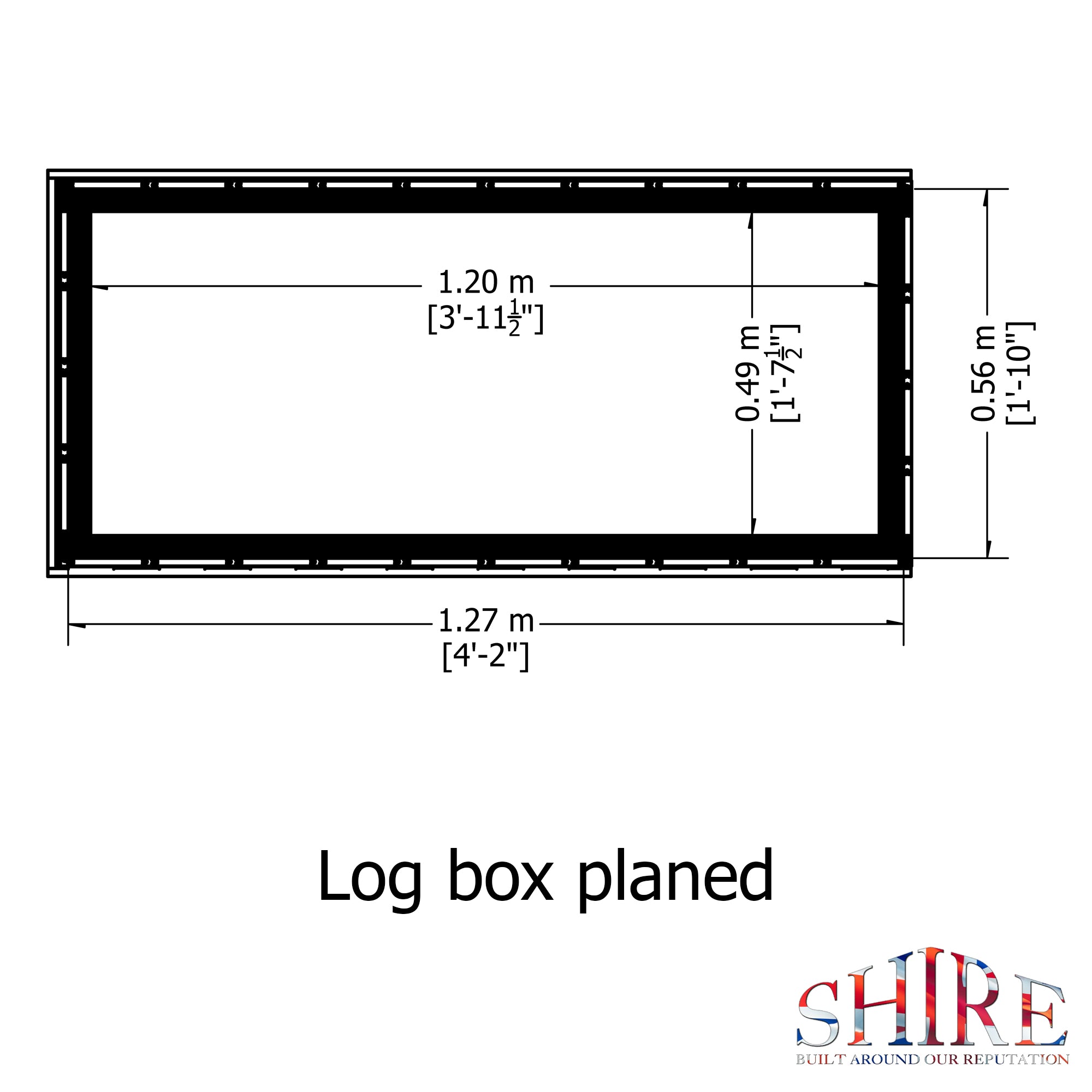 Shire Log Box - Planed Timbers - Pressure Treated