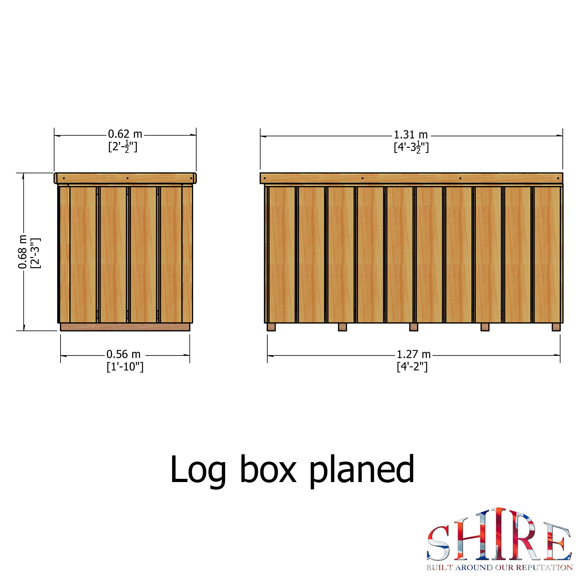 Shire Log Box - Planed Timbers - Pressure Treated