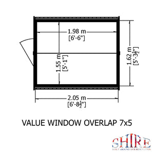 Shire Overlap Dipped Apex Wooden Garden Shed with window 7x5 - Garden Life Stores. 