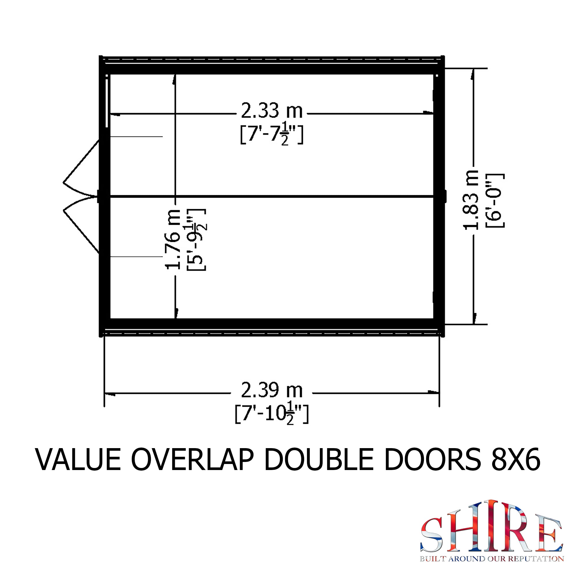 Shire Overlap Dipped Apex Wooden Garden Shed Double Door 8x6 - Garden Life Stores. 