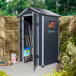 Rowlinson 4×3 Airevale Plastic Apex Shed – Dark Grey