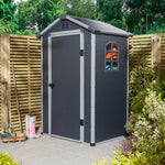 Rowlinson 4×3 Airevale Plastic Apex Shed – Dark Grey