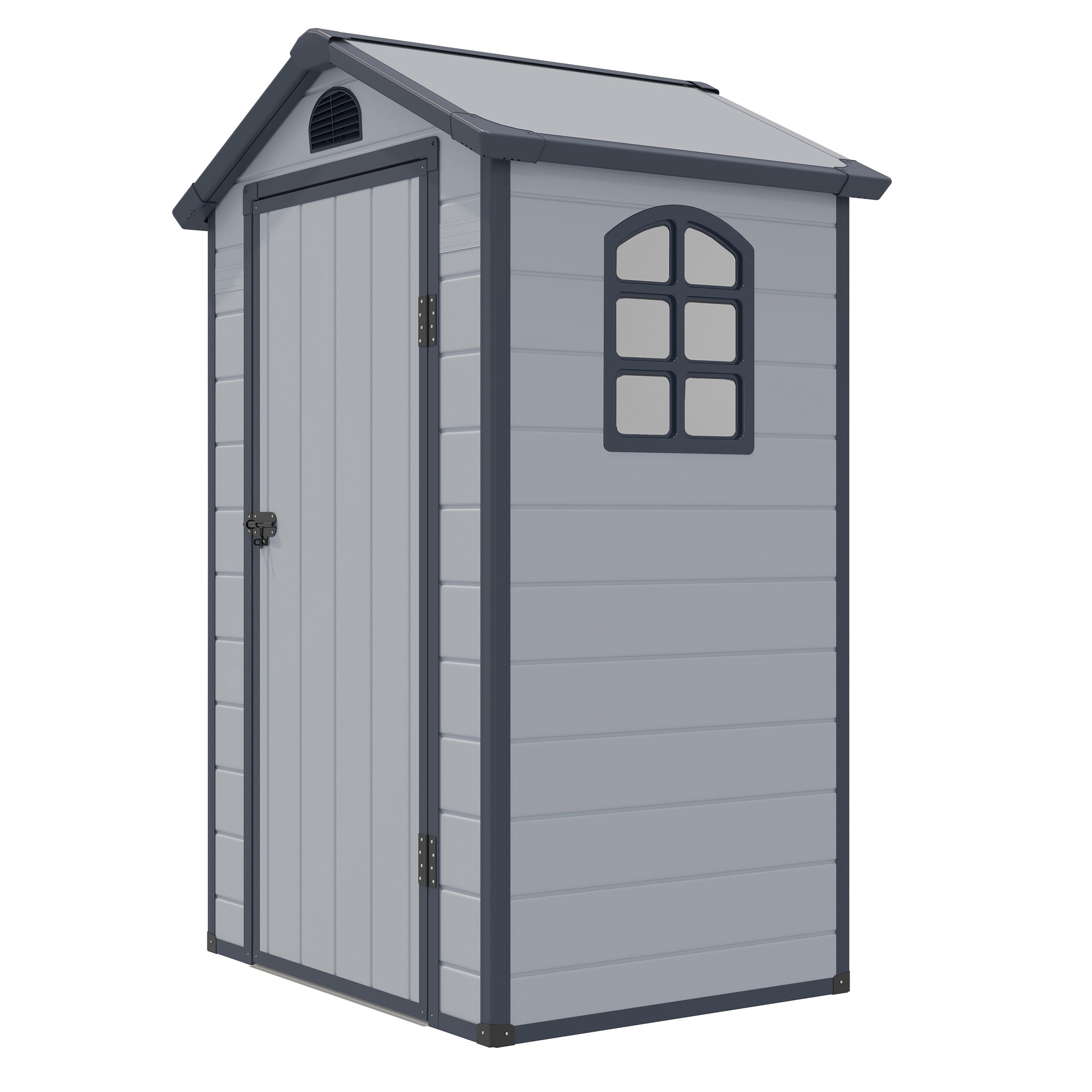 Rowlinson 4×3 Airevale Plastic Apex Shed – Light Grey