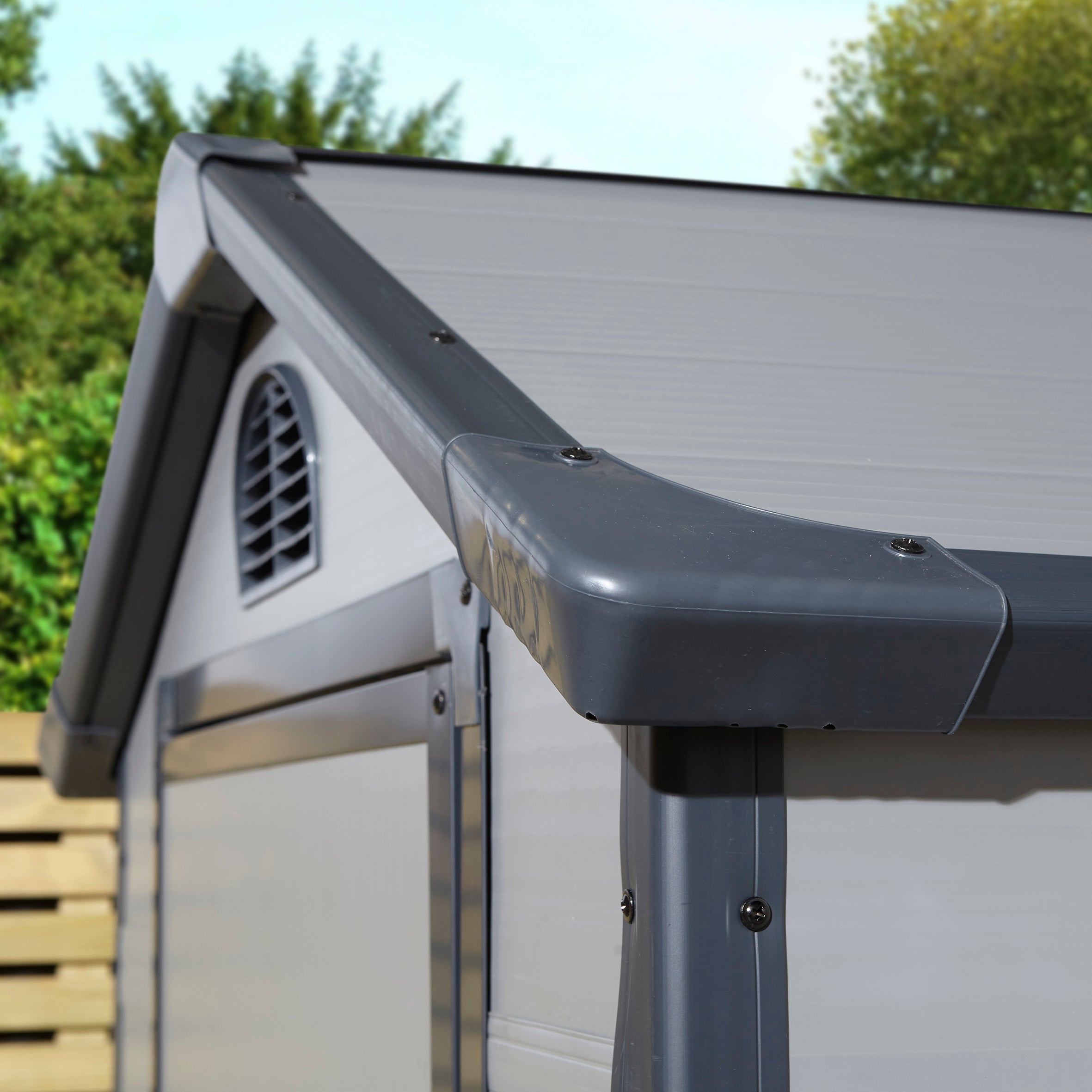 Rowlinson 4×6 Airevale Plastic Apex Shed – Light Grey