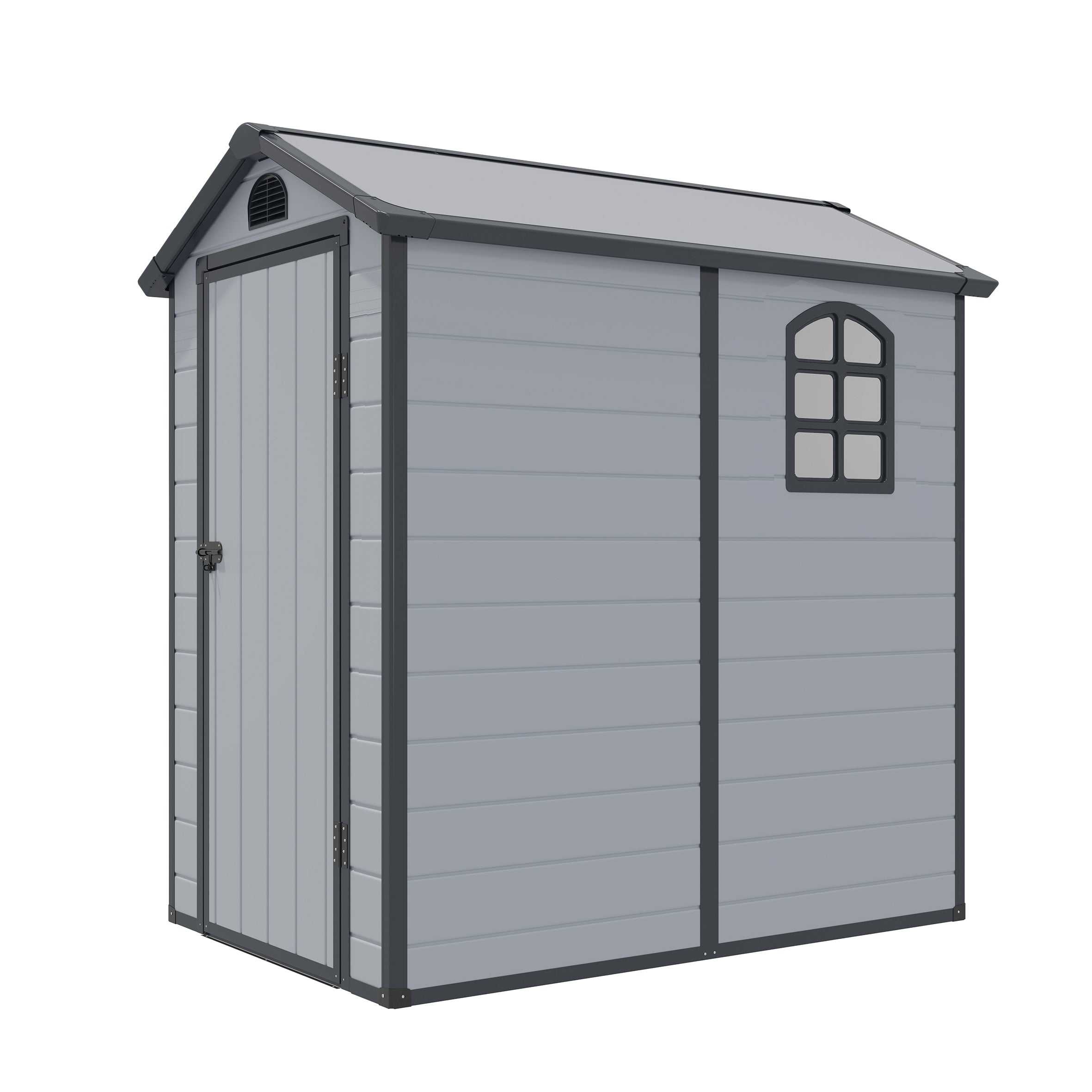 Rowlinson 4×6 Airevale Plastic Apex Shed – Light Grey