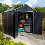 Rowlinson 8×6 Airevale Plastic Apex Shed – Dark Grey