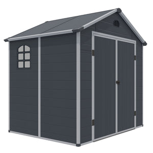 Rowlinson 8×6 Airevale Plastic Apex Shed – Dark Grey