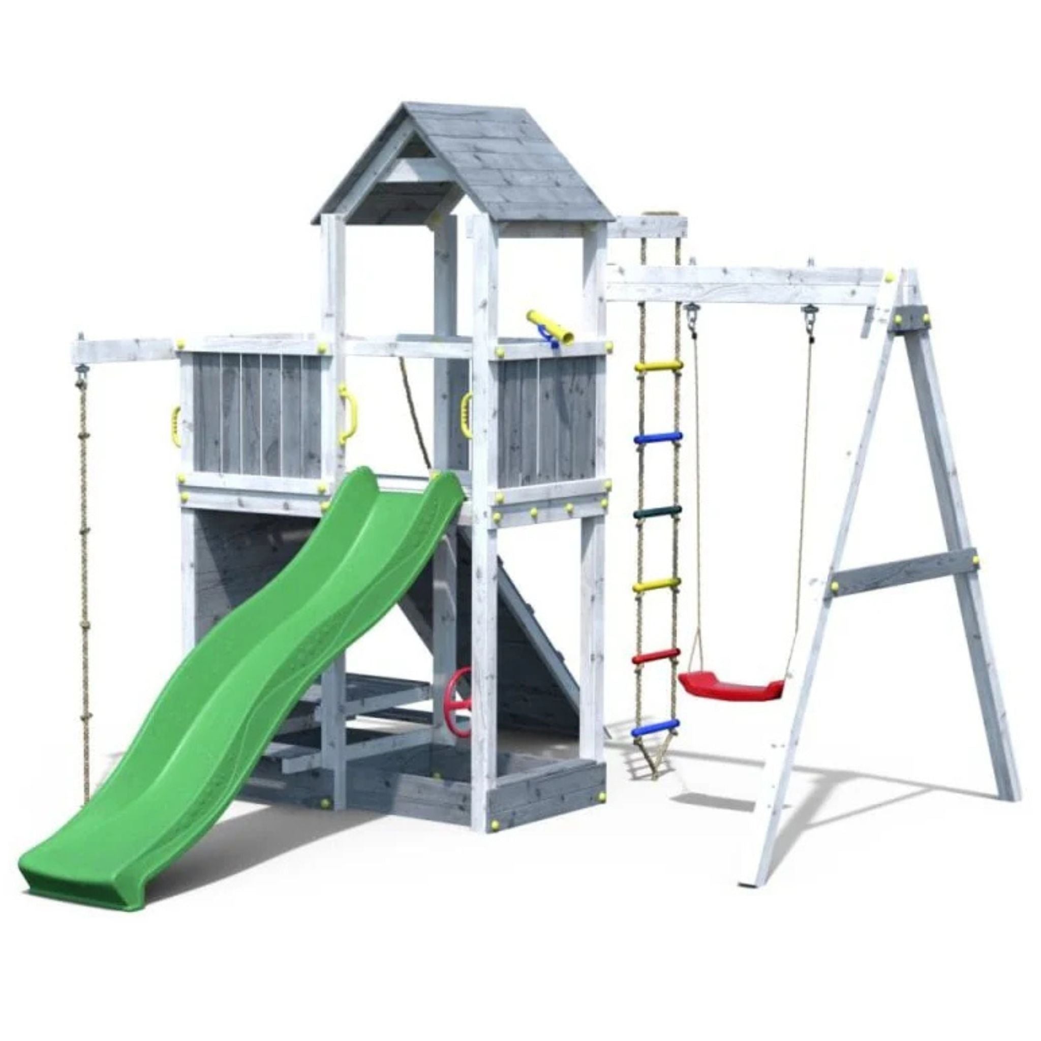 Shire Activer Grey & White – Stylish Wooden Climbing Frame & Playset | Garden Life Stores