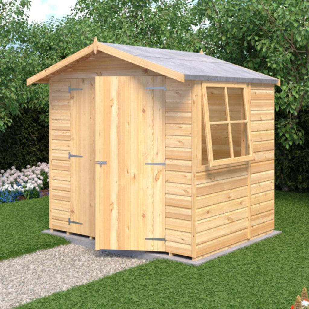 Shire Alderney Shiplap Apex 7x5 Double Door Shed – Garden Life Stores