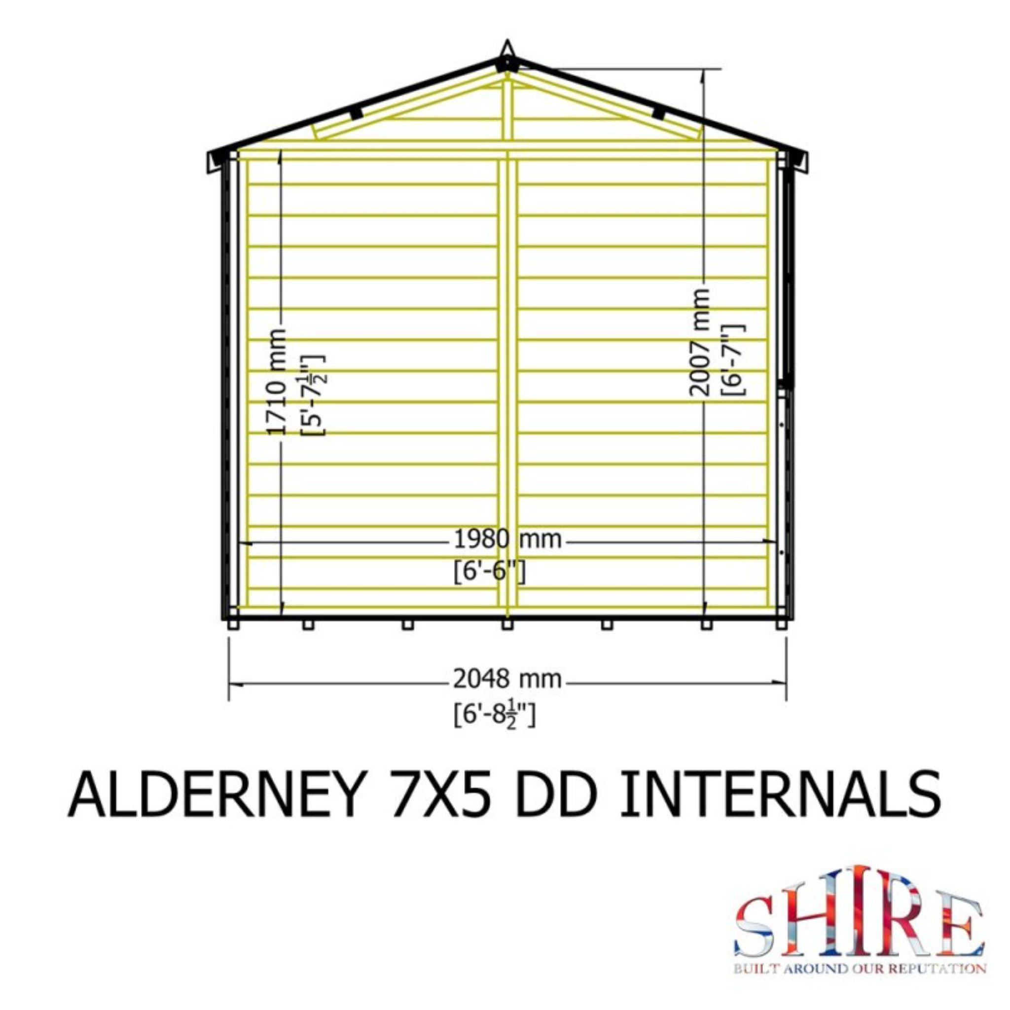 Shire Alderney Shiplap Apex 7x5 Double Door Shed – Garden Life Stores