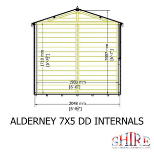 Shire Alderney Shiplap Apex 7x5 Double Door Shed – Garden Life Stores