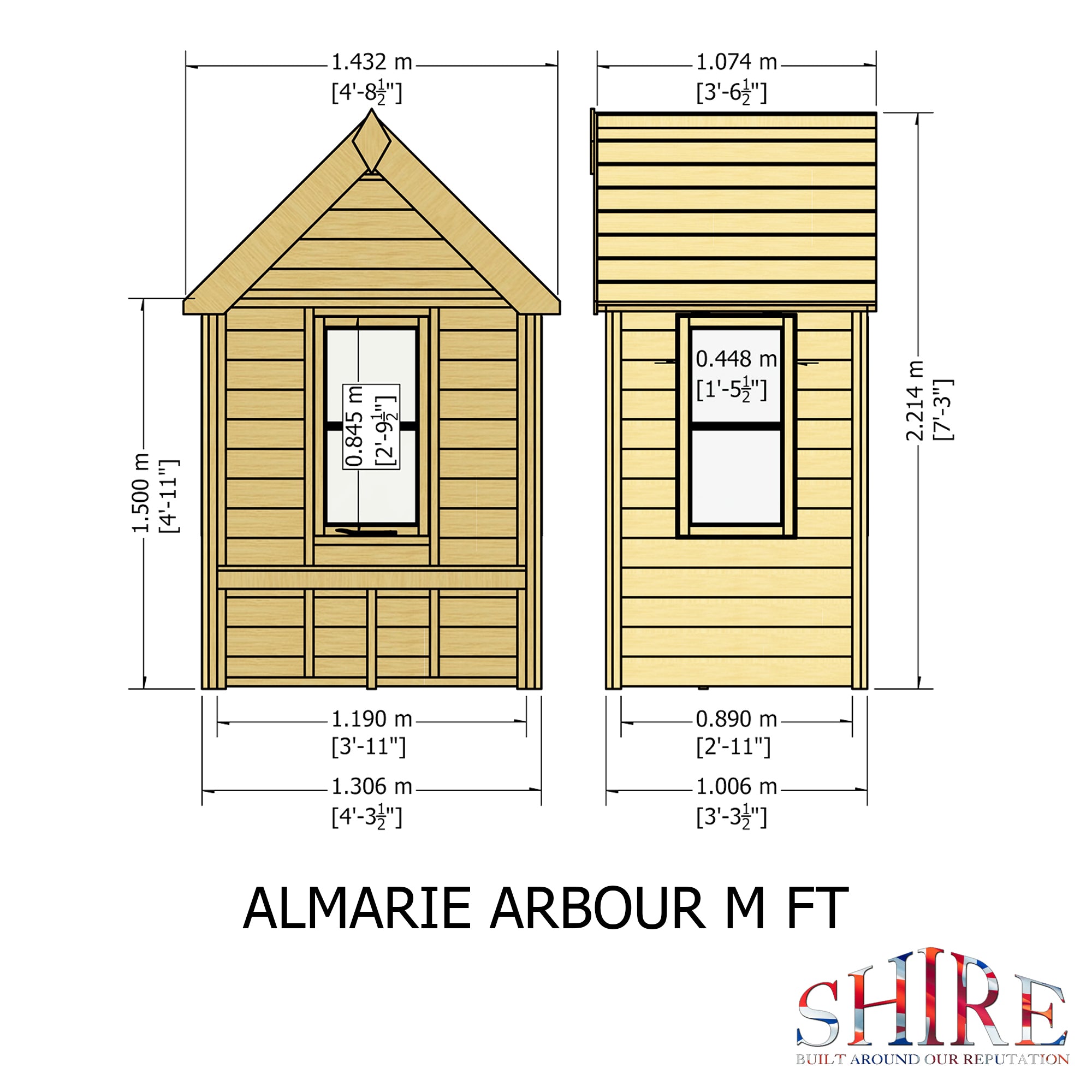 Shire Almarie Pressure Treated Wooden Garden Arbour