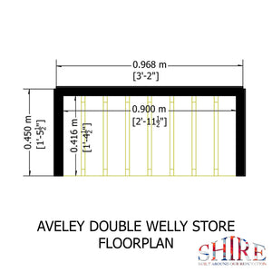 Shire Aveley Double Welly Store 3x2 - Pressure Treated