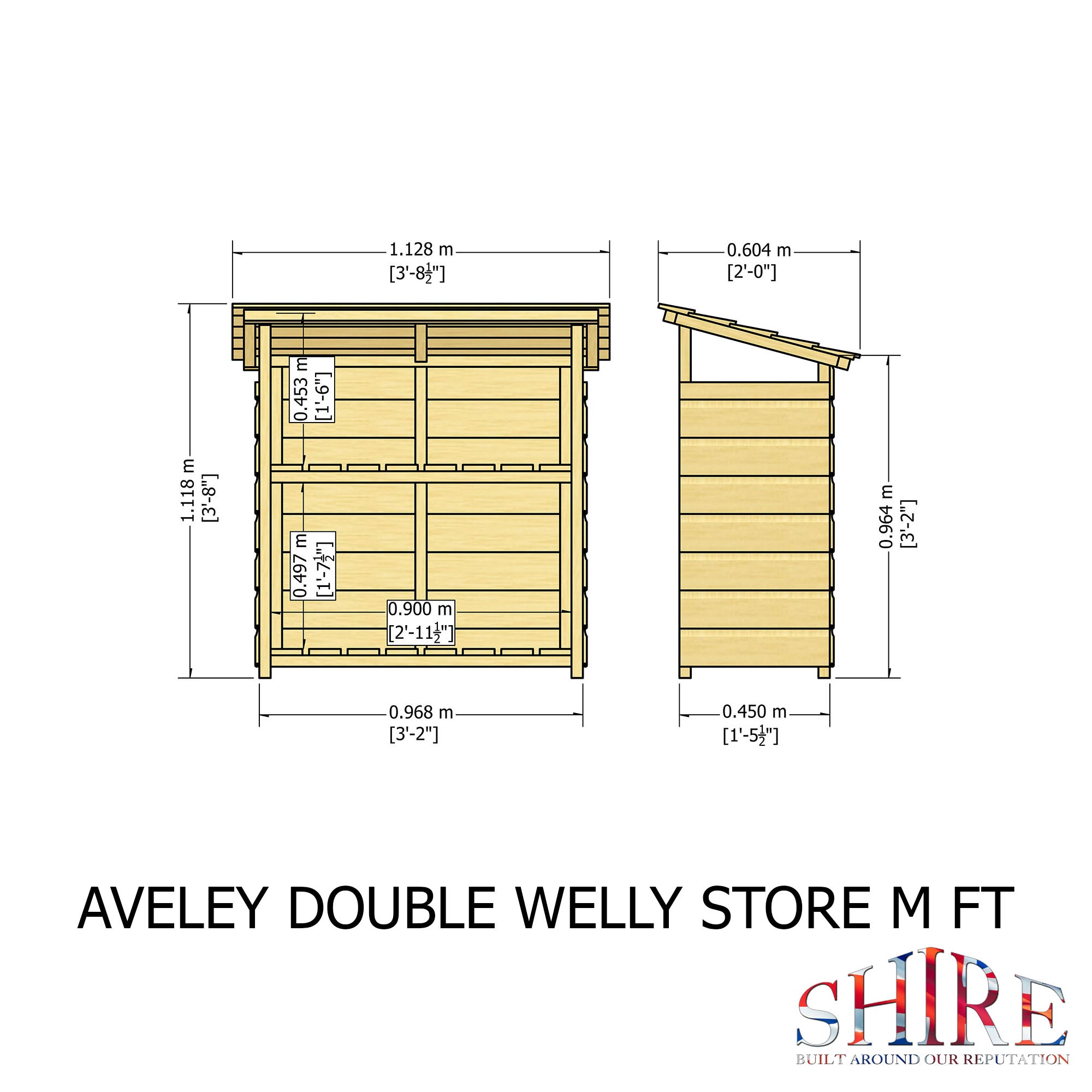 Shire Aveley Double Welly Store 3x2 - Pressure Treated