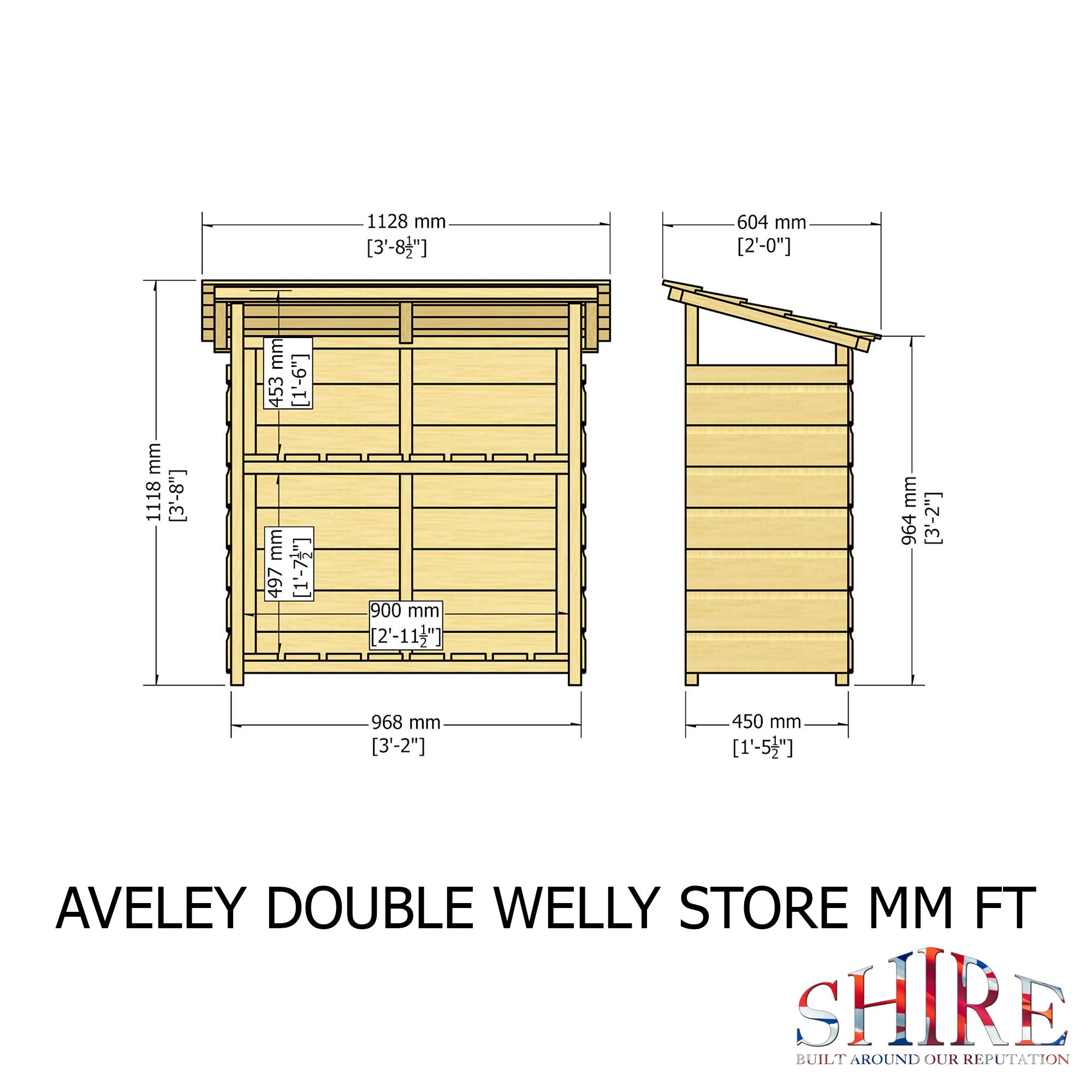 Shire Aveley Double Welly Store 3x2 - Pressure Treated