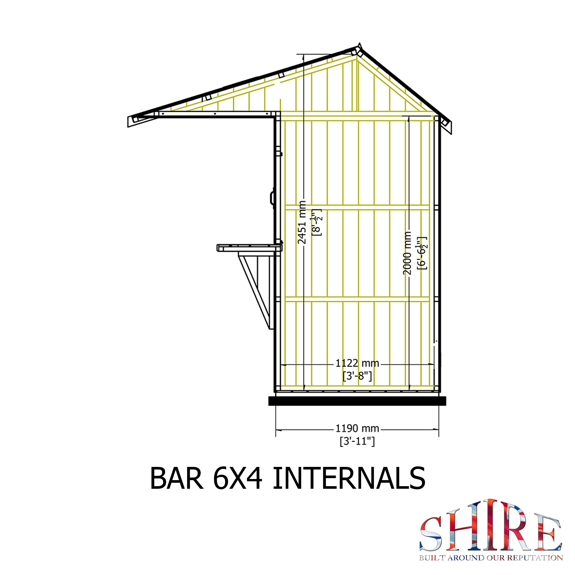 Shire Garden Bar Apex Roof 6x4 - Garden Life Stores. 