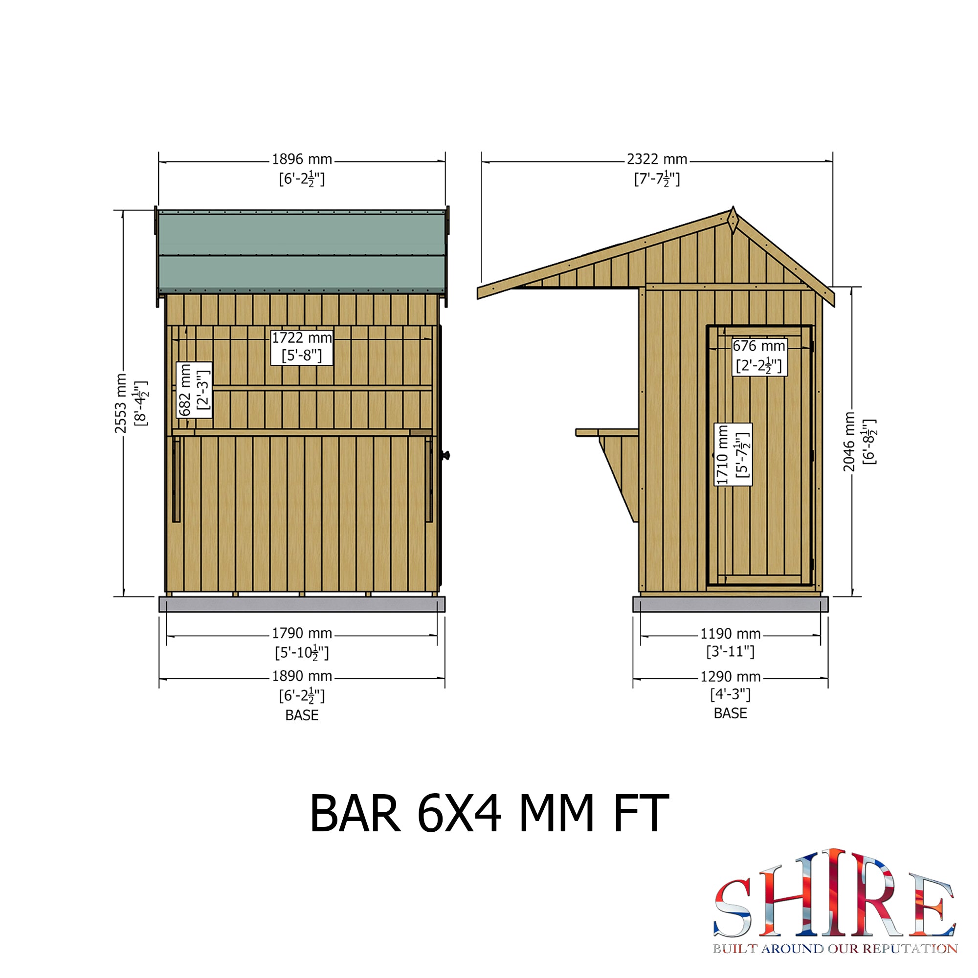 Shire Garden Bar Apex Roof 6x4 - Garden Life Stores. 