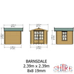 Shire Barnsdale 19mm Log Cabin 8x8