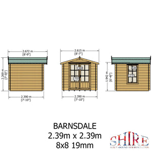 Shire Barnsdale 19mm Log Cabin 8x8