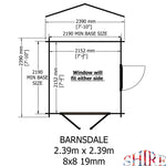 Shire Barnsdale 19mm Log Cabin 8x8