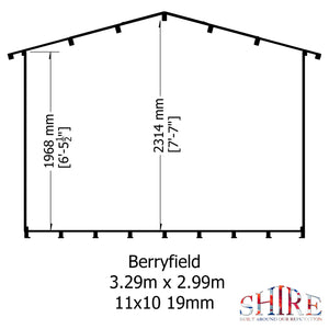 Shire Berryfield 19mm Log Cabin 11x10