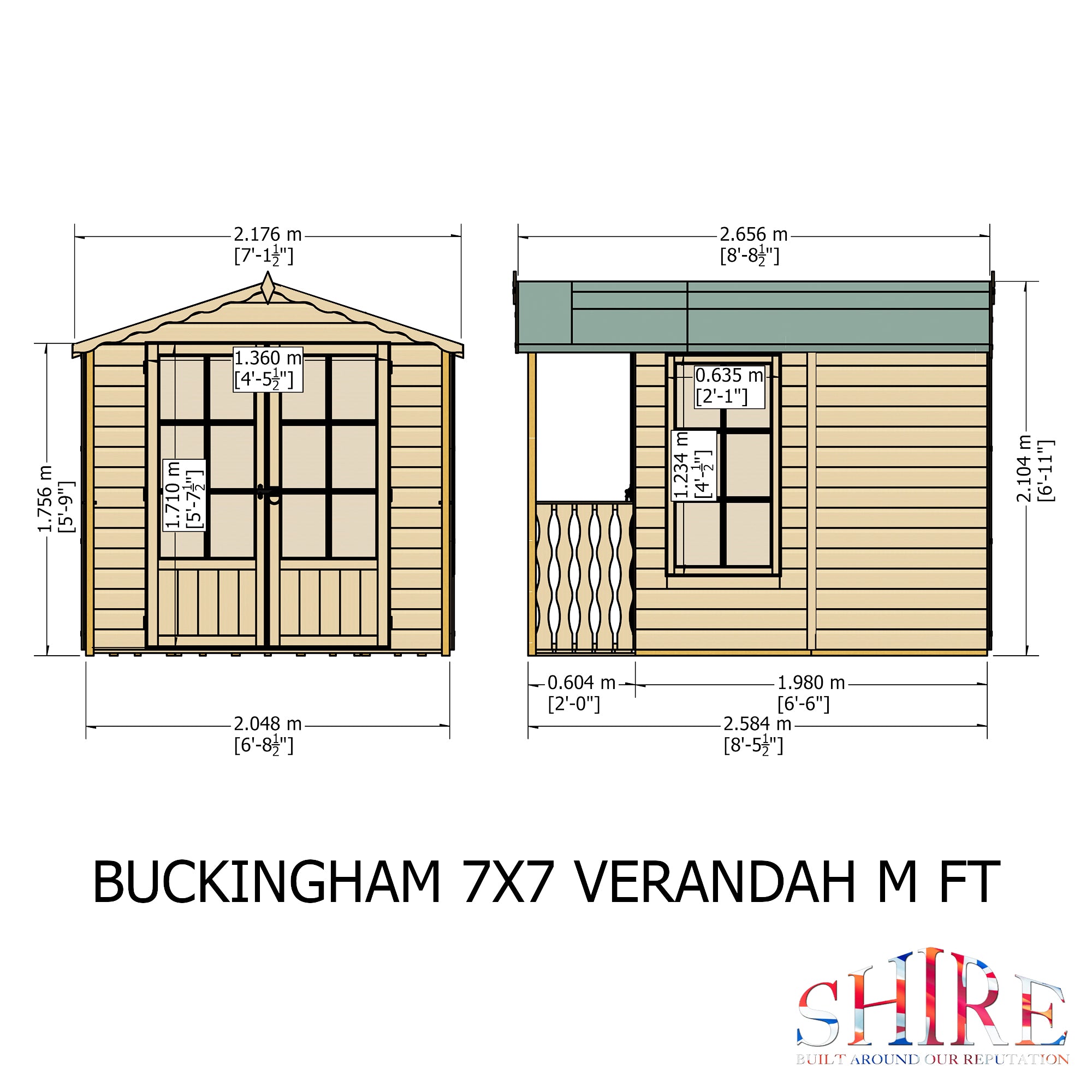 Shire Buckingham Summerhouse with Veranda 7x10