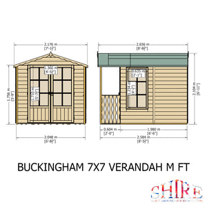 Shire Buckingham Summerhouse with Veranda 7x10
