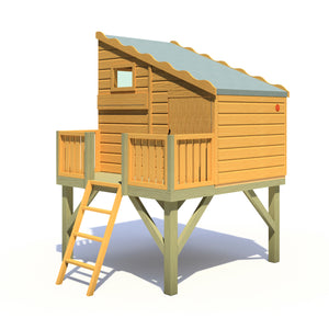 Shire Command Post with Platform Playhouse + Slide 6x4