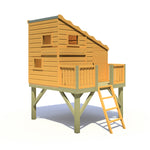 Shire Command Post with Platform Playhouse + Slide 6x4