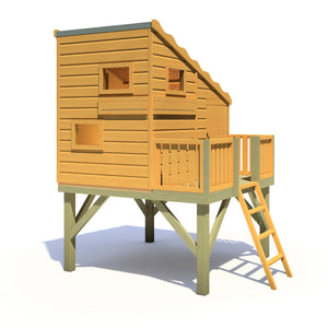 Shire Command Post with Platform Playhouse + Slide 6x4