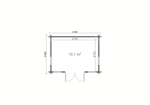 Shire Clockhouse 44mm Log Cabin 10x12