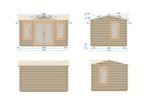 Shire Clockhouse 44mm Log Cabin 10x12