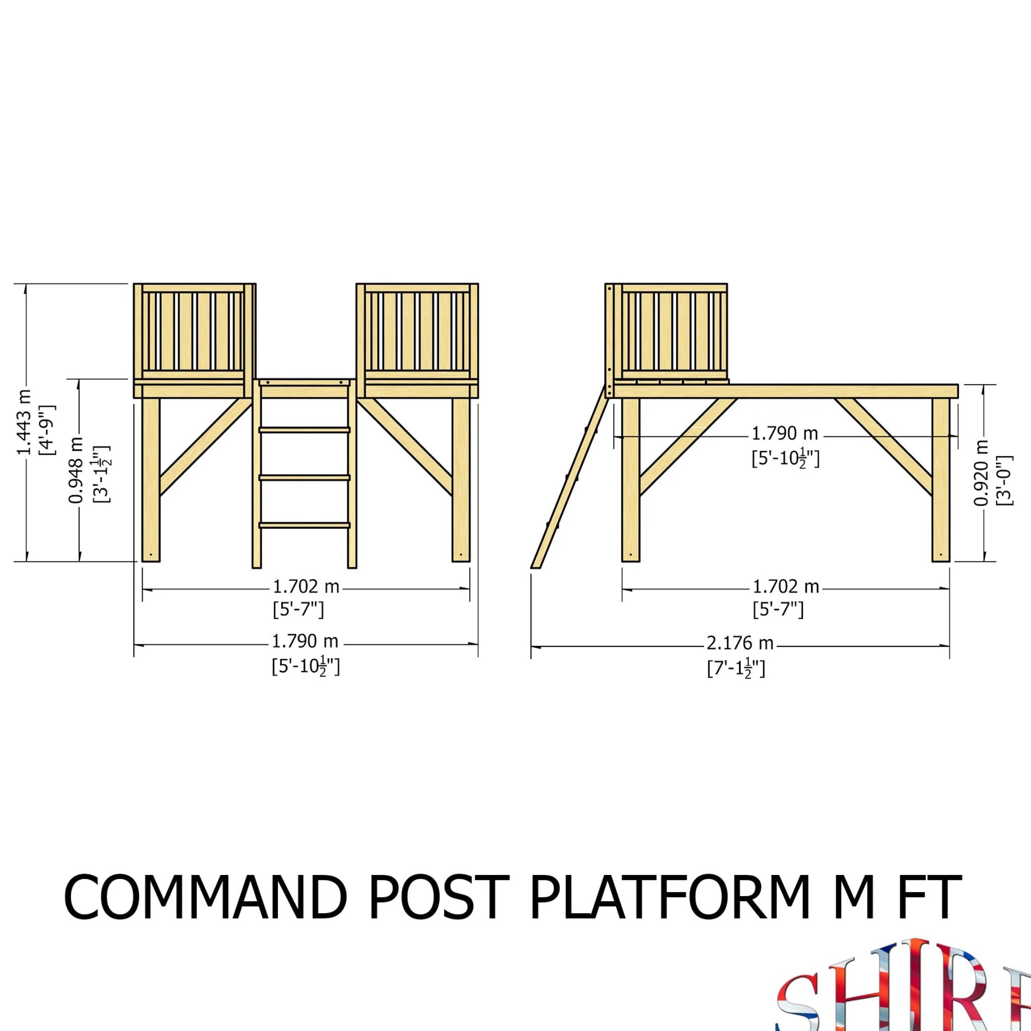 Shire Command Post Playhouse with Platform 6x4 & Slide – Adventure-Filled Play Space for Kids | Garden Life Stores