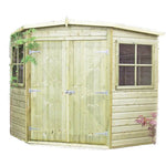 Shire Corner Pressure Treated Double Door Shed 7x7