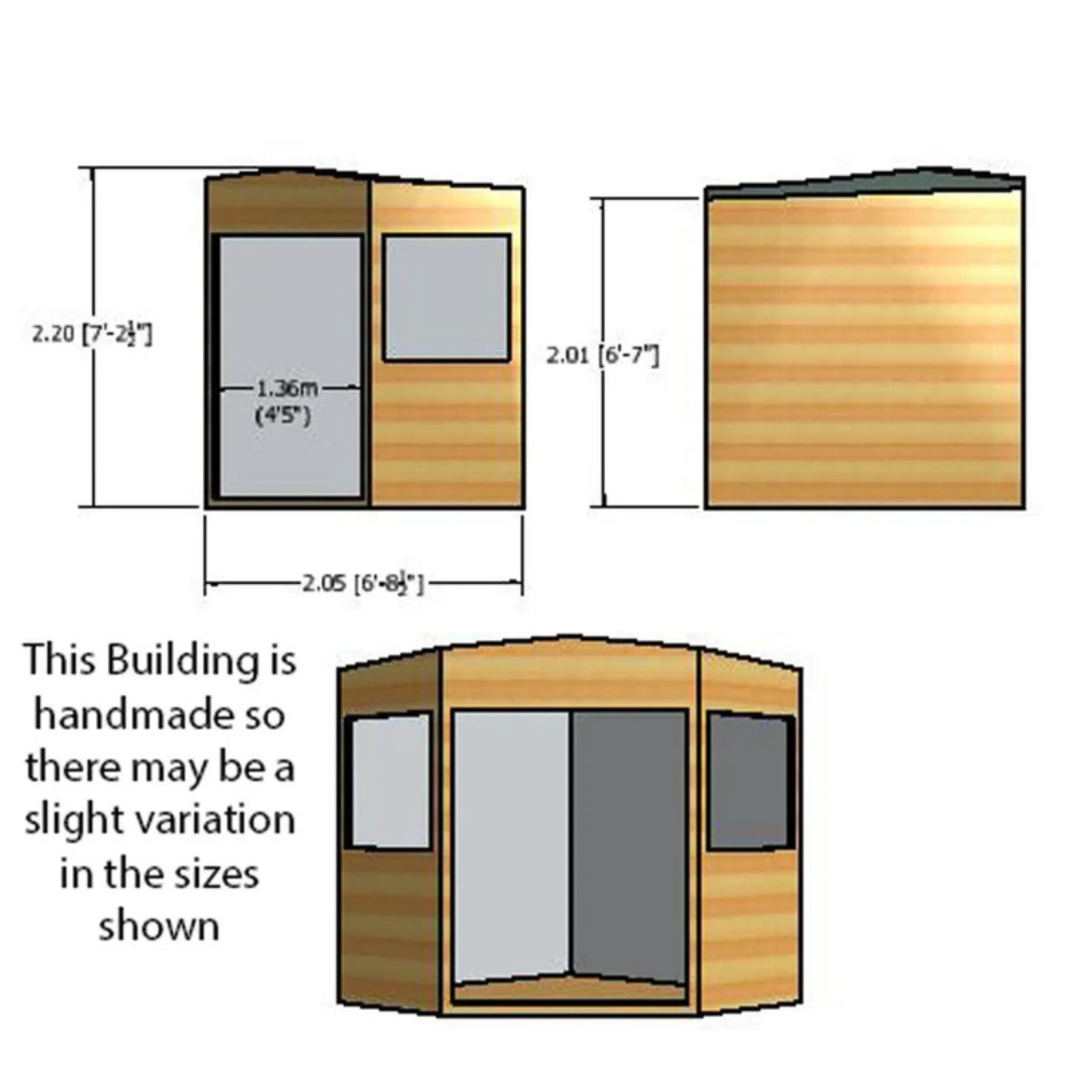 Shire Corner Pressure Treated Double Door Shed 7x7