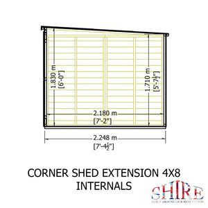 Shire Hampton Summerhouse with Side Shed 8x12