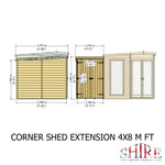 Shire Barclay Summerhouse with Side Shed - 8x12