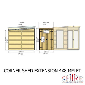 Shire Barclay Summerhouse with Side Shed - 8x12